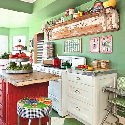 11743 rustic green kitchen overview