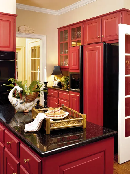 11748 red kitchen cabinets