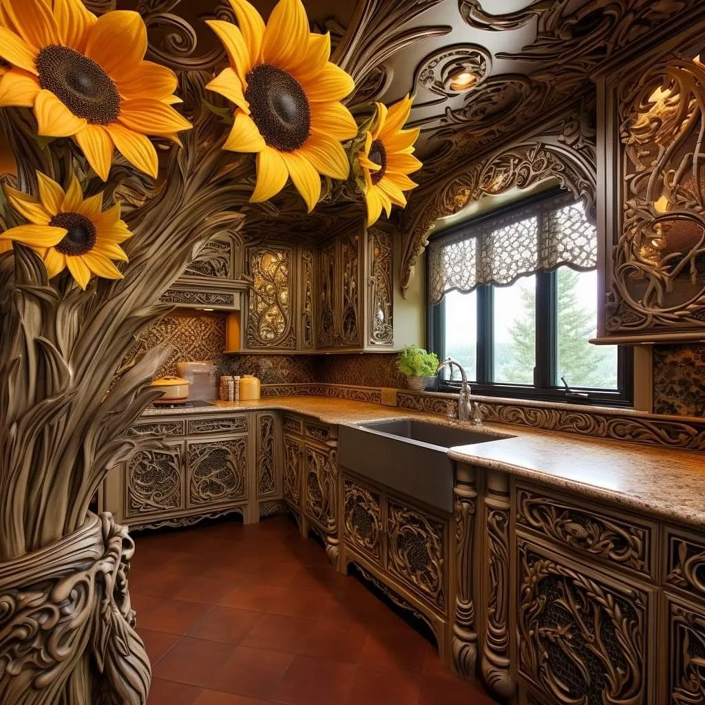 11760 sunflower kitchen decor model texturing